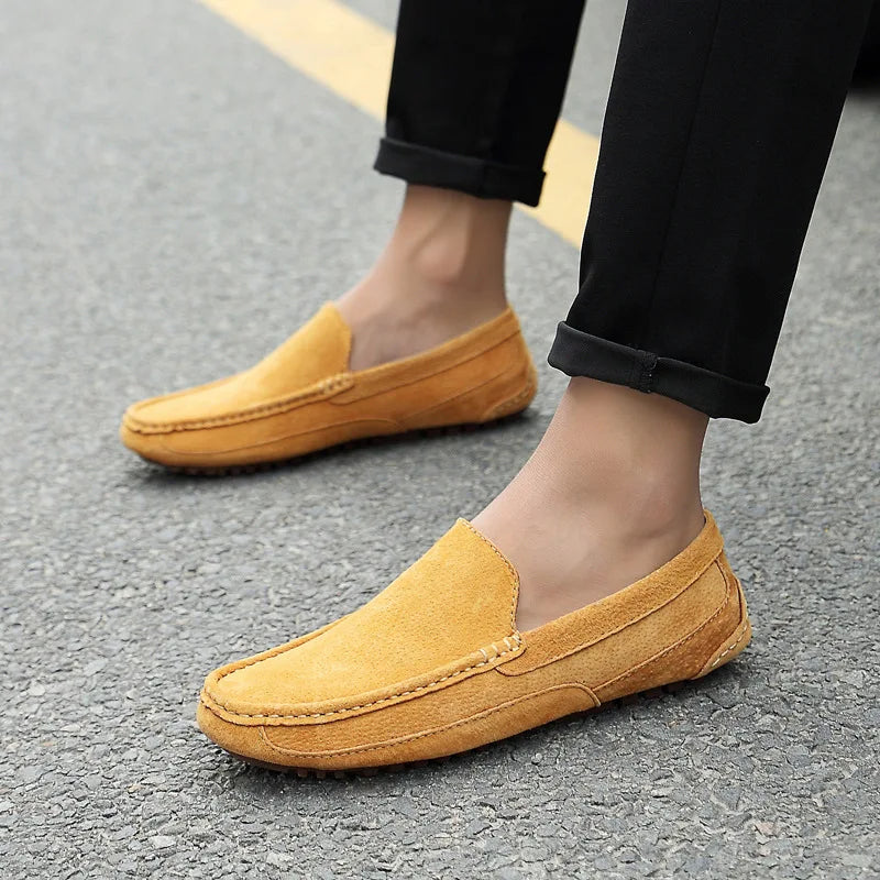 Suede Leather Man Loafers Luxury 2022 Casual Shoes For Men Boat Shoes Handmade Men Slipon Driving Shoes Male Moccasins Zapatos