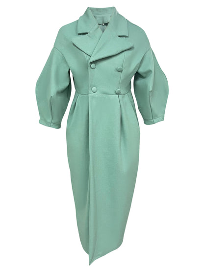 Winter Coat For Women Fashion Solid Loose Lapel Double Breasted Trench Vintage Long Sleeve Jackets Warm Thick Woman New In Coats