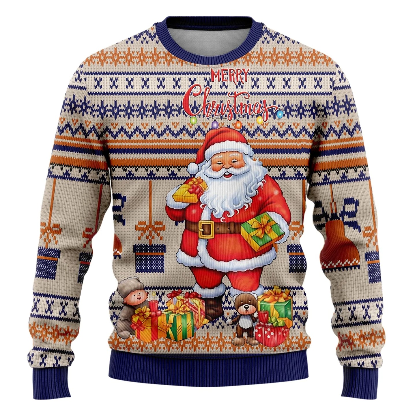 Santa Claus Ugly Christmas Sweater Merry Christmas Lovers Womens Sweaters Crewneck Sweatshirt Unisex Mens Sweater Funny Gifts