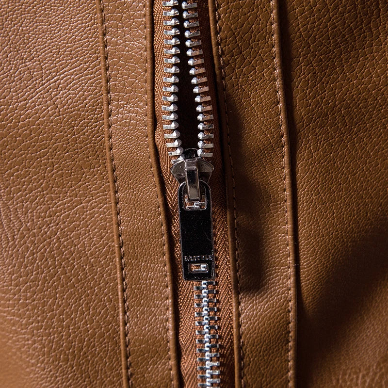 2023 New American Leather Coat Men's, Leather Jacket Men's Motorcycle Retro Tactical Top, Waterproof Coat