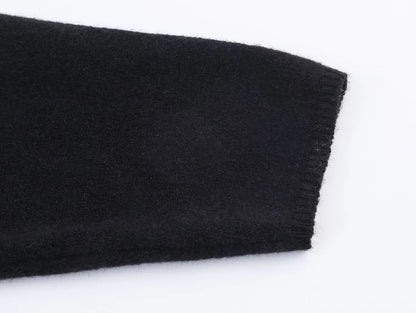 2025 Winter New Women's Sweet and Alluring Fashion V-neck Lace-trimmed Loose Long-sleeved Knit Sweater