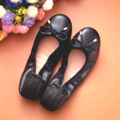 2024 Women Leather Breathable Ladies Comfortable Ballet Flats Driving Shoe Fashion Slip on Shallow Loafers Office Flat Boat Shoe