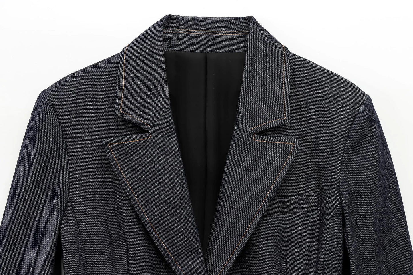 Women Casual Denim Blazer Coat Spring Autumn Female Single Breasted Long Sleeve Lapel Suit Jacket With Pockets New Fashion Outwe