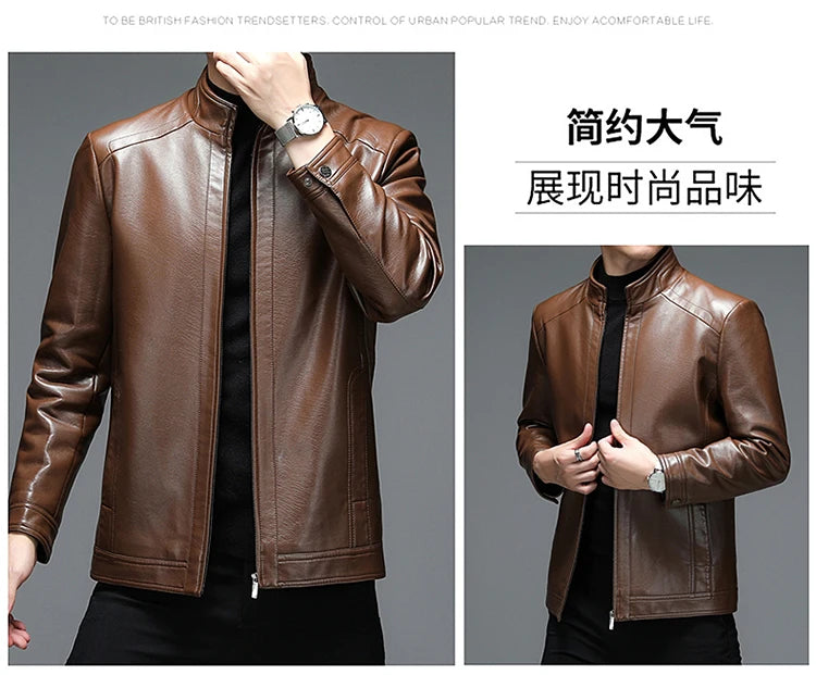 Genuine Leather Jacket Men Clothing Spring Goatskin Jackets for Man Business Casual Thin Coats Jaqueta Masculina Couro Legitimo