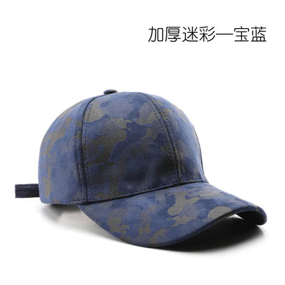 Leather Suede PU Camouflage Baseball Cap Men and Women Autumn Winter Hip Hop Adjustable Outdoor Snapback Hat