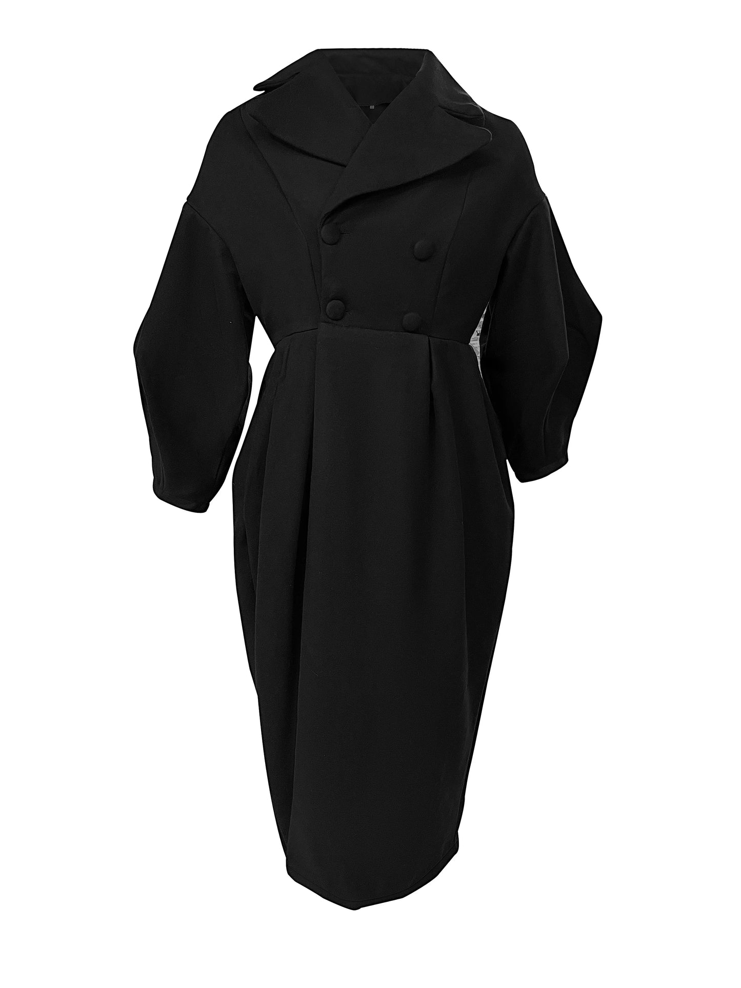 Winter Coat For Women Fashion Solid Loose Lapel Double Breasted Trench Vintage Long Sleeve Jackets Warm Thick Woman New In Coats