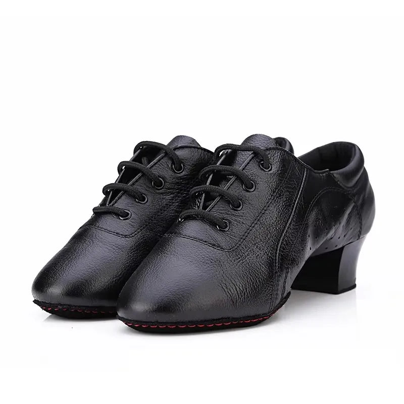 Leather Sports Shoes Perform Latin Dance Shoes For Men Bottom Female Ballroom Dancing Shoes Children Adult Ventilation Sneakers