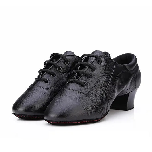 Leather Sports Shoes Perform Latin Dance Shoes For Men Bottom Female Ballroom Dancing Shoes Children Adult Ventilation Sneakers
