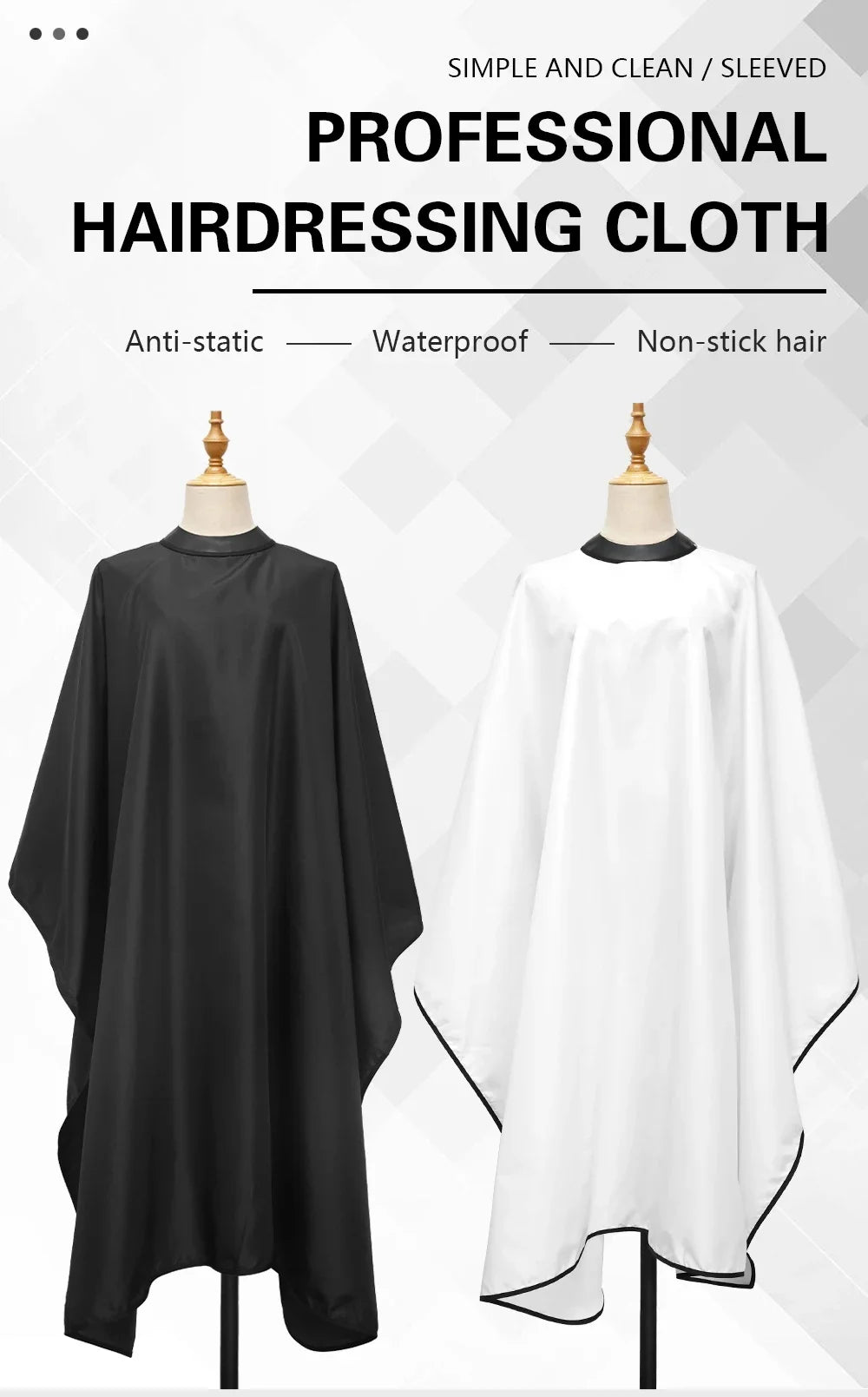Professional Barber Cape Hair Cutting Cape Waterproof Silicone Collar Transparent Anti Static Salon Cape Eagle Shawl Style