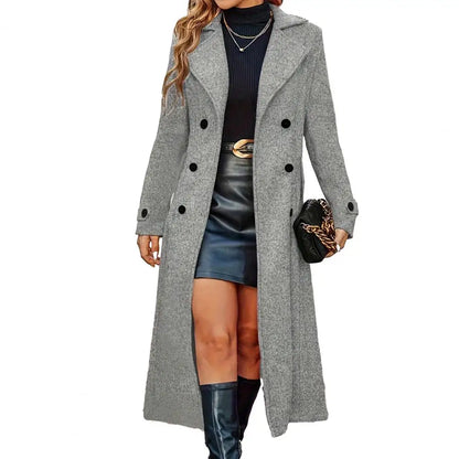 Winter Coat Women Coat Women's Long Wool Coat Double-breasted Peacoat Classic Notch Lapel Trench for Fall Winter Casual Overcoat