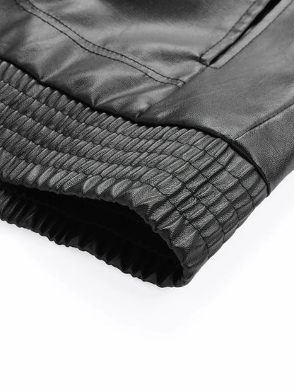 Men's Leather Jacket with a Lapel, Windproof and Warm, with Excellent Texture, Suitable for Workplace Commuting, Daily Shopping, Weekend Trips, Casual Gatherings with Friends, Autumn and Winter Styles, Short Trips