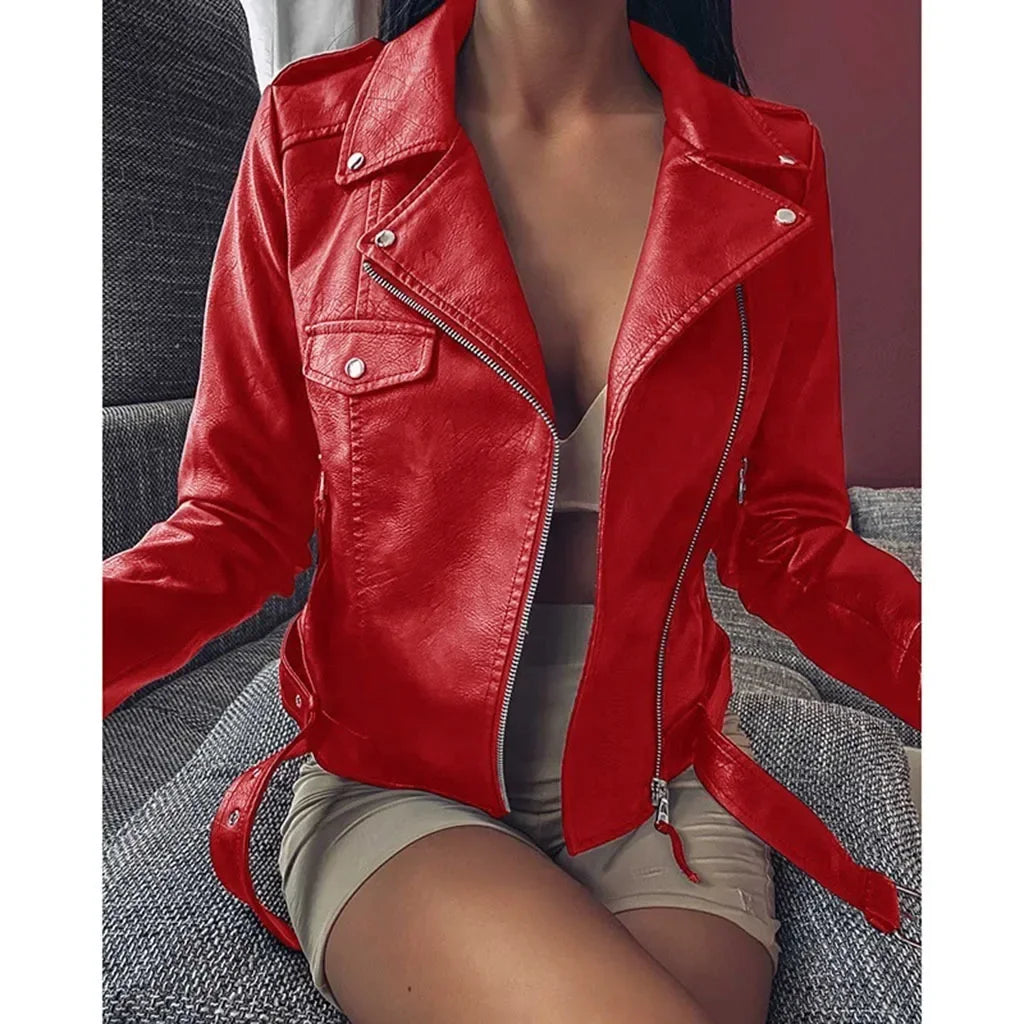Women's Leather Coat Women Short Slim-Fit New Biker's Leather Jacket Winter Autumn Leather Jackets Coats