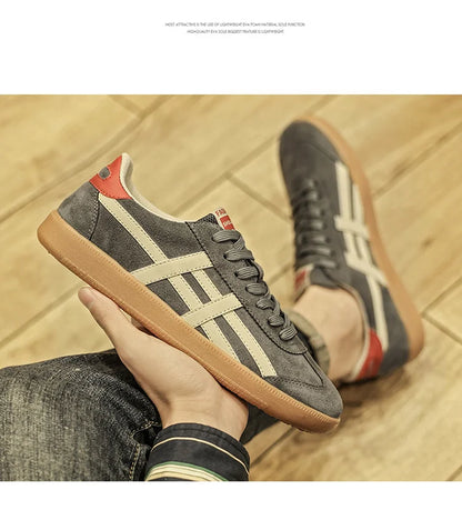 Genuine Leather Men Shoes Flat Casual Fashion Retro Training Shoes Outdoor Comfortable Athletics Sport Shoes Male Sneakers