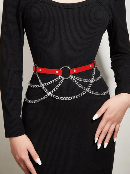  Women Fashion Waistband Accessory Leisure Punk Gothic Clothing Jewelry Belt Sexy Leather Harness Belt Waist Chain Harness
