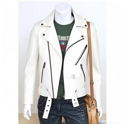Men's Leather Jacket Fashionable Casual Coat Motorcycle Style Regular Cut Chinese Brand Stock AE New Autumn Winter Collection