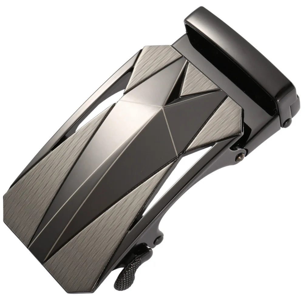 Men's Belt Buckle Accessories Business Ratchet Automatic Alloy Metal Buckle For 3.5cm Width Leather Belt Strap No Holes