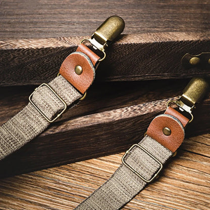 Fashion Retro Suspenders for Men British Style Metal Clip Y-Type Suspenders Anti-slip Suit Accessories Stripe Suspender Clip Men