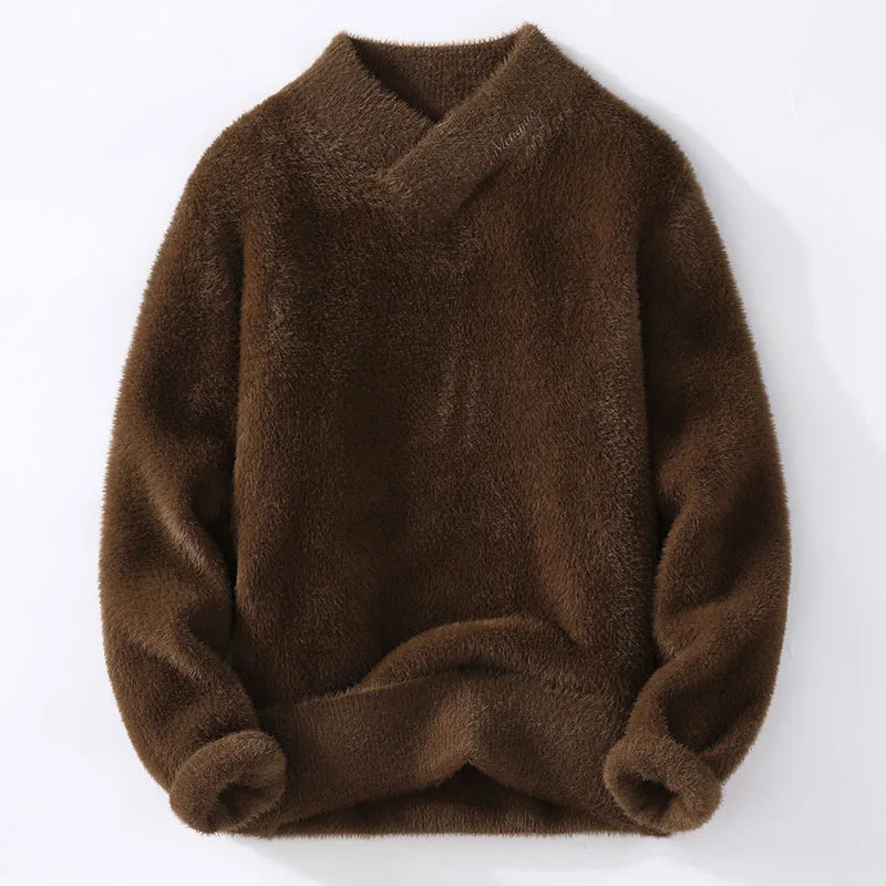 Sweaters men 2025 winter korean style mens warm sweater V-neck men sweaters autumn Men's wool pullovers men full size M-XXXL