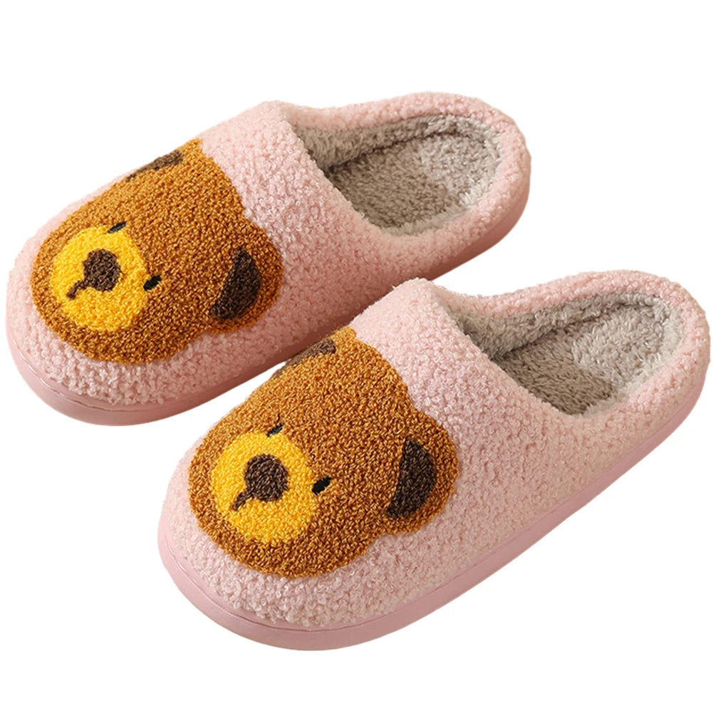 Cute Bear Slippers Fluffy Winter House Shoes Lightweight Women Winter Slippers Bedroom Slippers Cozy Soft Plush Home Slippers