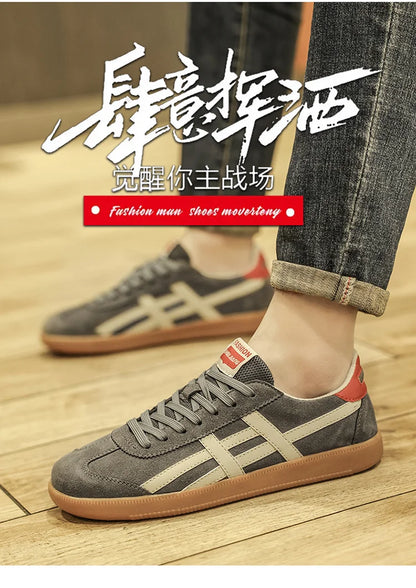 Genuine Leather Men Shoes Flat Casual Fashion Retro Training Shoes Outdoor Comfortable Athletics Sport Shoes Male Sneakers