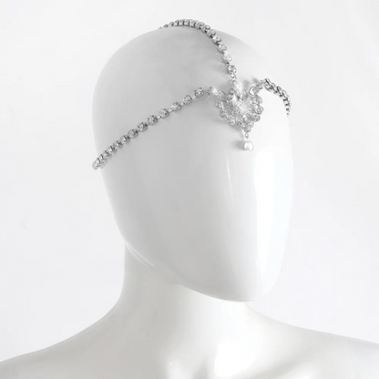 Wedding Hair Accessories For Women Bride Indian Jewelry Gift Boho Crystal Drop Forehead Head Chain Headwear Headpiece Rhinestone