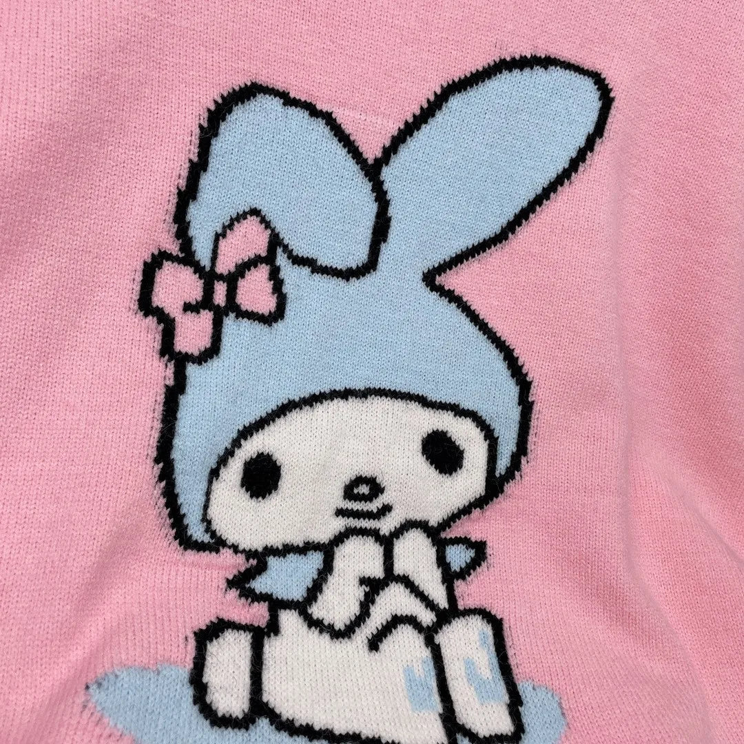 Hot Kawaii Sanrios My Melody Autumn Winter Sweaters for Girls Sweet and Cute Loose Sweatshirts for Couples Casual Versatile Tops