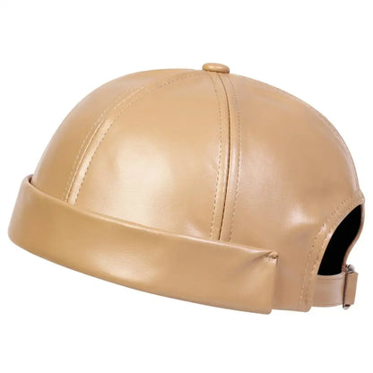 Men Women PU Leather Landlord Caps Retro Autumn Winter Adjustable Melon Skin Hats Hip Hop Hat Painter Cap Fashion Men Street Hat
