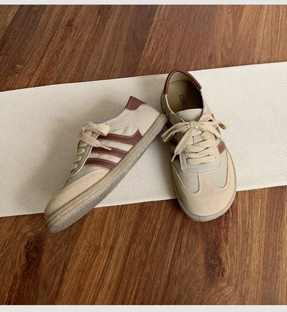 Leather cowhide German training shoes women's college style casual shoes 2025 new soft-soled casual flat-soled sports shoes