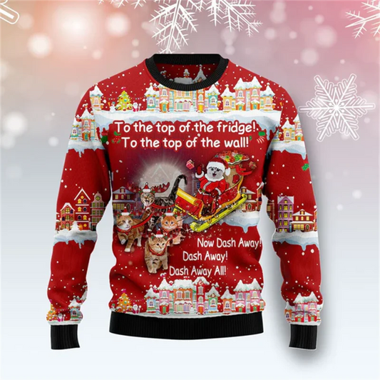 Funny 3D Christmas Swaeter Gift Santa Claus Patterned Ugly Sweater Jerseys And Sweaters Blouses For Men Women Pullover Hoodie
