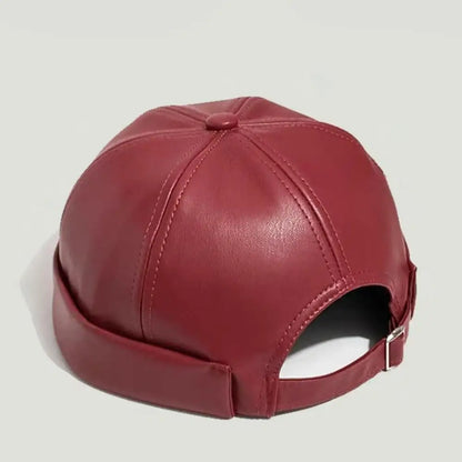 Men Women PU Leather Landlord Caps Retro Autumn Winter Adjustable Melon Skin Hats Hip Hop Hat Painter Cap Fashion Men Street Hat