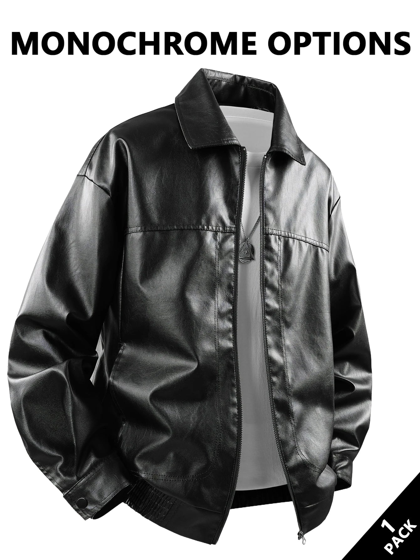 Men's Leather Jacket with a Lapel, Windproof and Warm, with Excellent Texture, Suitable for Workplace Commuting, Daily Shopping, Weekend Trips, Casual Gatherings with Friends, Autumn and Winter Styles, Short Trips
