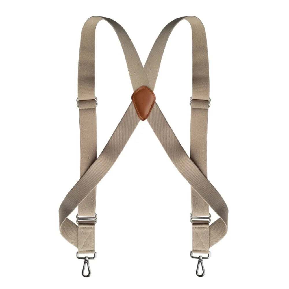 Fashion Retro Suspenders for Men Metal Clip British Style Leather Suspenders Anti-slip Suit Accessories Suspender Clip Business