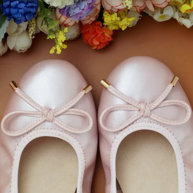 2024 Women Leather Breathable Ladies Comfortable Ballet Flats Driving Shoe Fashion Slip on Shallow Loafers Office Flat Boat Shoe