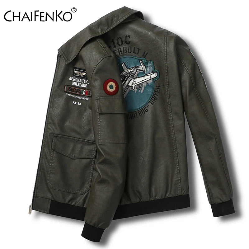 Man Leisure Fashion Locomotive Coats New Leather Clothing Jacket Spring Autumn Windproof Simplicity Keep Warm Coat Tops Man