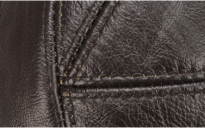 Men's 2025 Casual Real Leather Earflap Cap Men Real Cowhide Leather Caps Male Fall Winter Genuine Real Cow Leather Baseball Hats