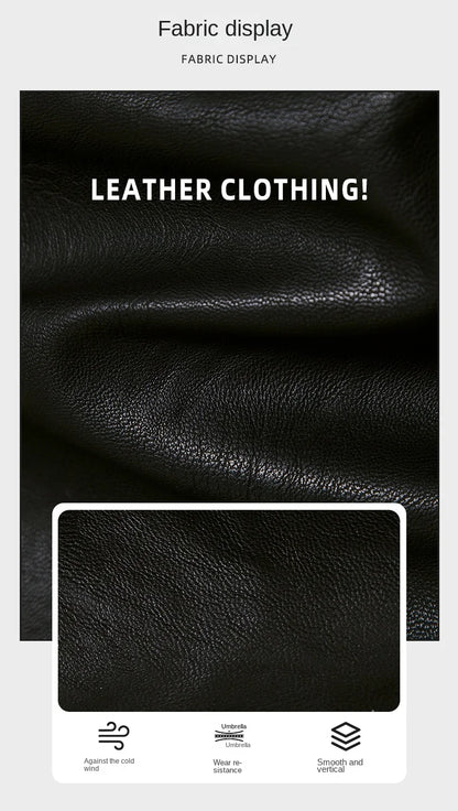 Men's Leather Jacket Winter Fleece Motorcycle Faux Leather Jacket Thick Warm Windbreaker Ropa De Hombre Slim Motorbiker Coat Men