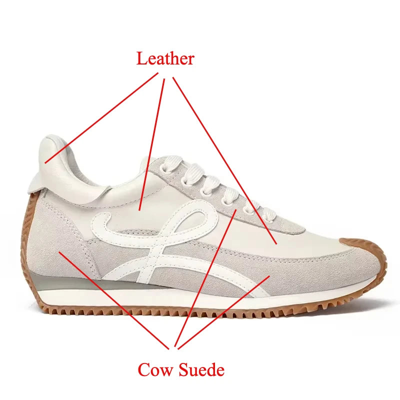 Designer High-quality Women's Leather Waffle Casual Sports German Training Forrest Gump Sneakers Ins Fashion Luxury