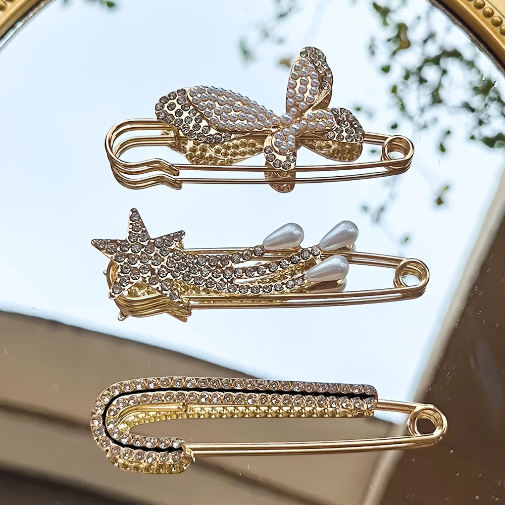 10 elegant brooch accessories, multi-functional scarf and belt clip, suitable for women's suits to add unique charm