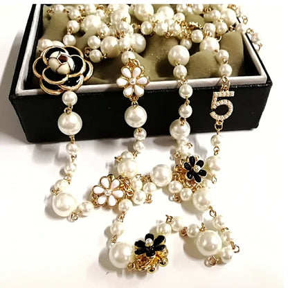 Women  Long Pearls  Sweater Chain  Necklace Accessory  For Party Jewelry