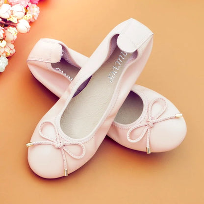 2024 Women Leather Breathable Ladies Comfortable Ballet Flats Driving Shoe Fashion Slip on Shallow Loafers Office Flat Boat Shoe