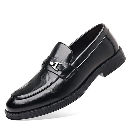 fashionMen's Slip-On Business Loafers High Quality Leather Shoes Gentleman Outdoor Shoes Office Shoes Leisure Ripe-Young