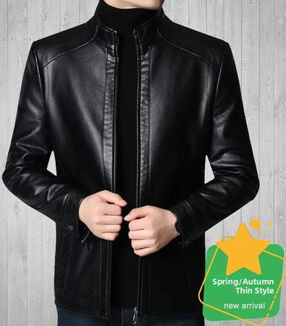 Warmth Thiened Real Leather Jaet Men's Casual Busin Sle eepskin Coat Dad Coat Loose Fit Winter Outerwear