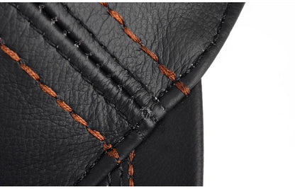 Men Real Cowhide Leather Earlap Caps Male Fall Winter 100% Real Cow Leather Hats New Casual Real Leather Outdoor Baseball Cap