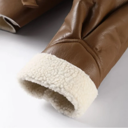 Leather Jackets Women's With Belt Fur Coat Streetwear Fashion Solid Outwear Woman Elegant Jackets Chaqueta De Cuero Para Mujer