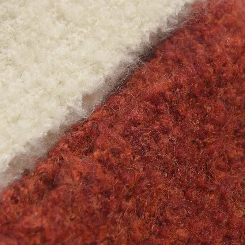 Winter Sweet Girl's Must-have - Wool Blend Beanie with Scarf and Shiny Furball