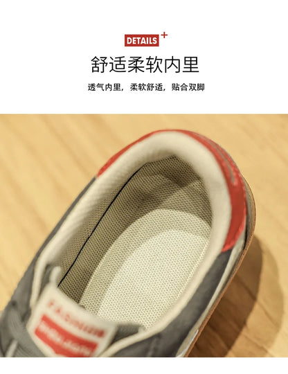 Genuine Leather Men Shoes Flat Casual Fashion Retro Training Shoes Outdoor Comfortable Athletics Sport Shoes Male Sneakers