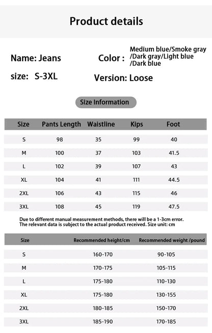 Jeans men's spring and summer 2025 new style trend straight versatile casual pants loose wide-leg mopping trousers