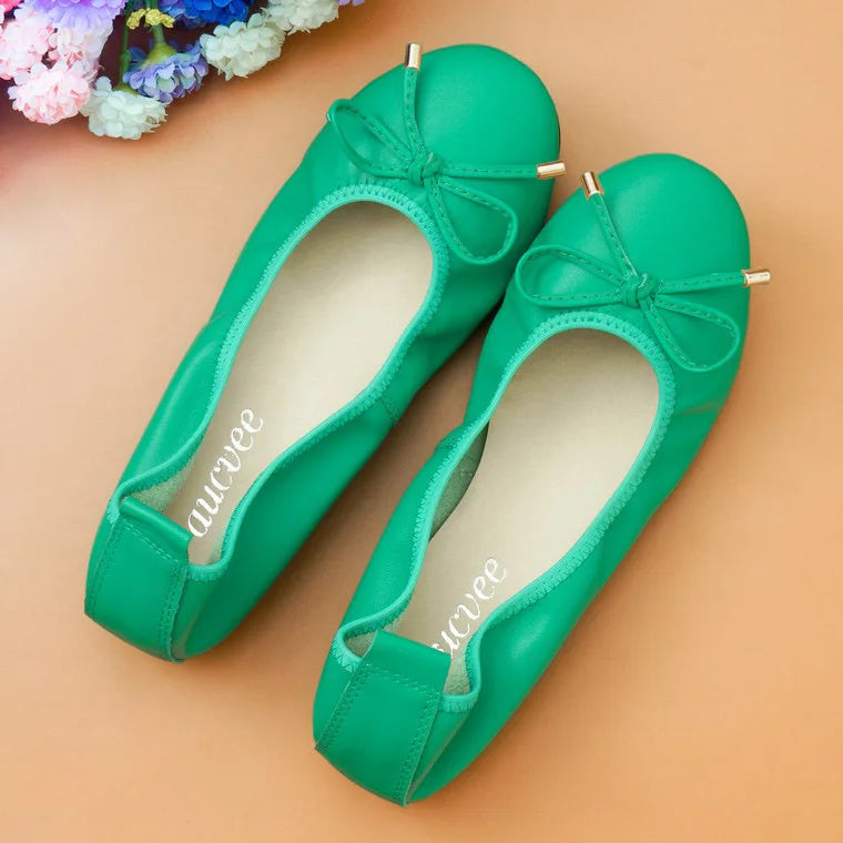 2024 Women Leather Breathable Ladies Comfortable Ballet Flats Driving Shoe Fashion Slip on Shallow Loafers Office Flat Boat Shoe