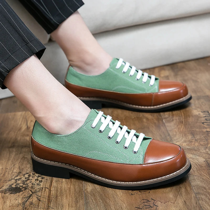 Leather Shoes Men Casual Lace Up Loafers High Quality Low Heel Platform Shoes Leather Premium Casual Luxury Brand Oxford Shoes