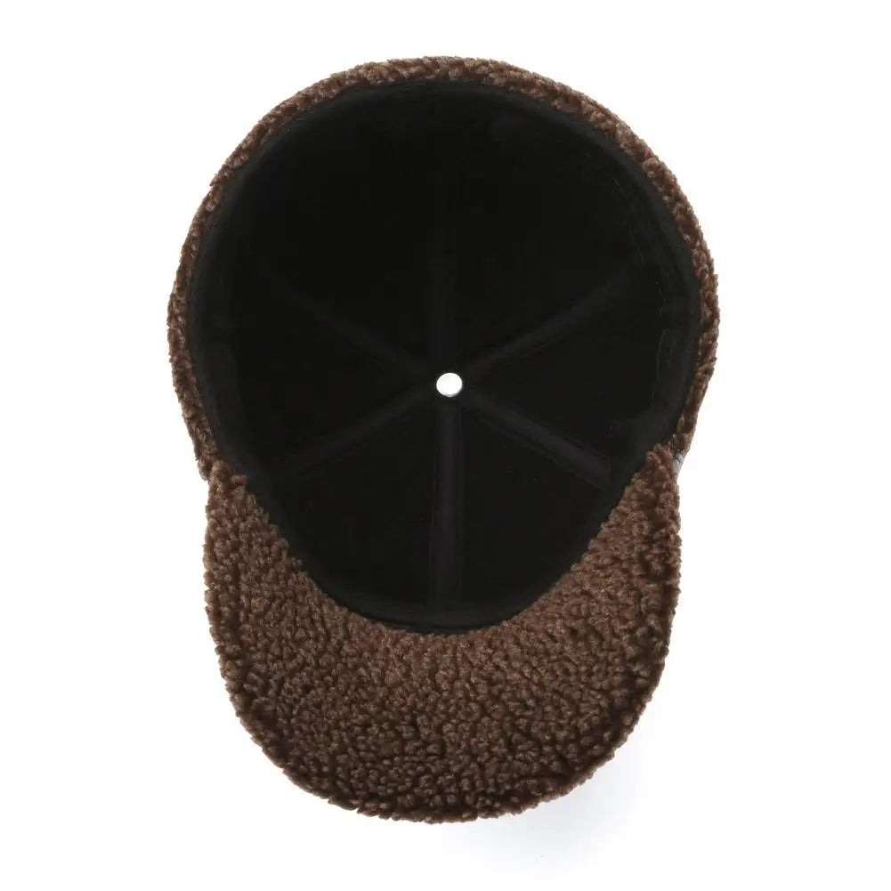 PU Leather Baseball Cap Men Winter Warm Hat Dad Grandpa Thermal Hat Thick Warm Leather Hat Old Man Ear Protection Cap